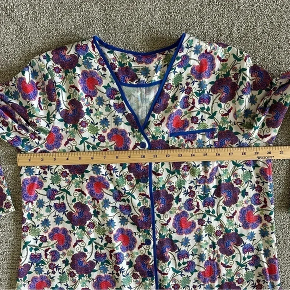 Summersalt The Cloud 9 Boyfriend Sleep Shirt Scroll Block Print in Violet & Lava - Picture 3 of 9